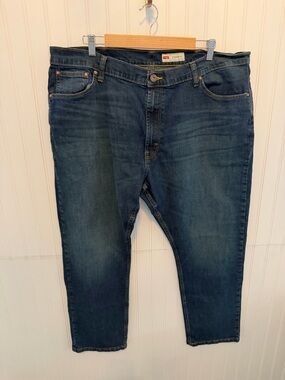 Wrangler Dark Blue Athletic Fit Straight Jeans 42x30